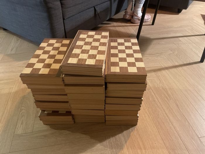 25 x Wooden Chess and Draughts Sets