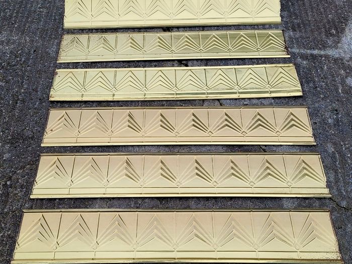 Vintage set of six 3ft embossed wall panels