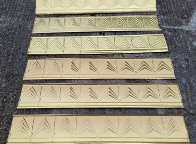 Vintage set of six 3ft embossed wall panels