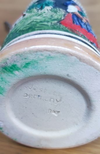 German Beer Stein Pewter Lid Vintage Made in Germany