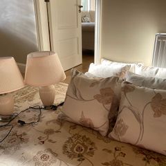 2 x lamps and 7 cushions