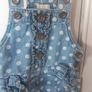Girls denim shorts dungarees Image 2