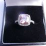 Vintage Solid Sterling Silver 925 and DQCZ Pink Halo Ring Size L1/2 - 3,43g Image 2