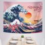 The Great Wave Tapestry Japanese Ocean Wave Wall Decorations Cherry Blossom Tree Backdrop Japanese Home Decor Image 5
