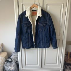 Levi's Sherpa-Lined Dark Denim Jacket Men's Large