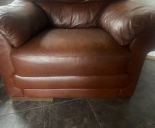 1 & 2 seater brown leather couches for sale