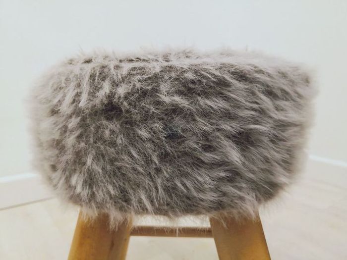 Fluffy stool.  Designers, elegant stool.