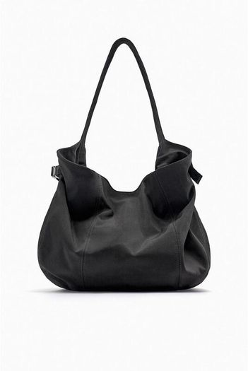 Zara Taupe Grey Bucket Bag