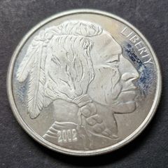 2002 Liberty Indian & Bufalo 1 oz .999 Silver Round
