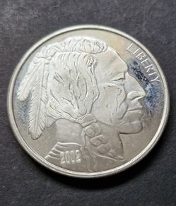 2002 Liberty Indian & Bufalo 1 oz .999 Silver Round