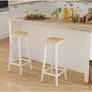 Bar Stools Square Base Set of 4,Tall Breakfast Bar Stools with Footrest for Kitchen Image 6