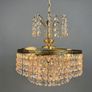 Vintage 1970s Brass & Crystal Chandelier Image 3