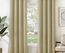 Blackout Curtains Thick Thermal Insulated Eyelet Curtains for Living Room, 274x229cm (HxW), Navy Blue, 2 Panels