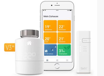 tado Starter Kit V3+ Smart Radiator Thermostat WiFi Horizontal