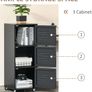 Vertical Rolling Storage Cabinet 3-Tier Mobile File Cabinet on Wheels Metal Doors Image 3