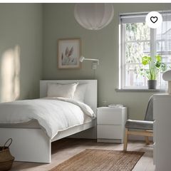Malm single bed frame and matching locker