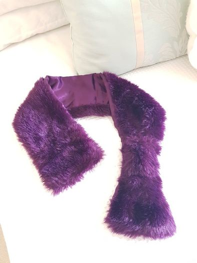 Deep Purple Fur Scarf