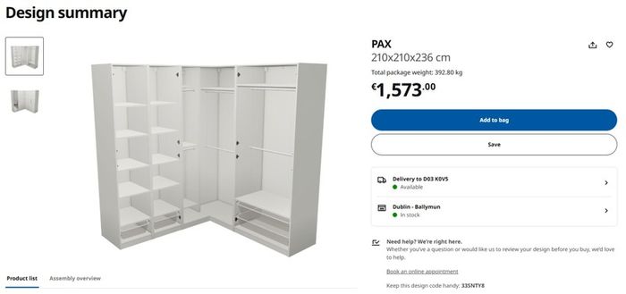 Pax Ikea Wardrobe Corner