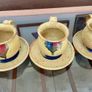 Vintage Stoneware 3 Coffee Cups & Saucers made by Badger Hill Pottery Image 7