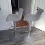 Two adjustable grey breakfast bar stools Image 2