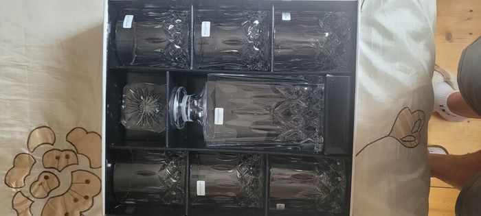 Royal doulton Whiskey decanter and six tumbler glasses