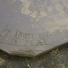 Antique Victorian sundial, signed and dated. MAY 13TH 1863. Missing gnomom.