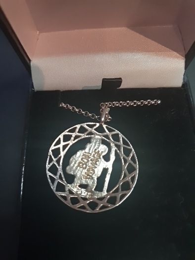 NEW sterling silver St.Christopher protecting drivers and traveling people Necklace & chain RRP 145 eur in box