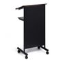 Audio-Visual Direct Wheeled Lectern Podium Standing Desk with Storage Shelf - Cherry/Black Ideal for Presentations and Laptop Use Image 6