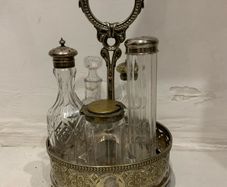 Antique or vintage Cruet set - silver metal