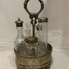 Antique or vintage Cruet set - silver metal