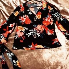 black flowery top size 14