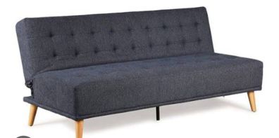 Navy click clack 3 seater sofa bed