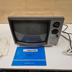 Faulty Vintage B&W Television Ferguson CRT TV