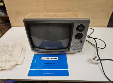 Faulty Vintage B&W Television Ferguson CRT TV