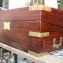 Antique Wooden Writing Box 19th century ,Brass fittings Image 3
