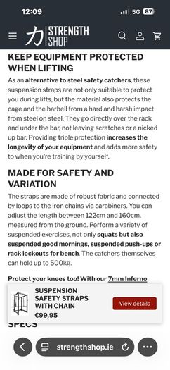 Squat Rack / Power Rack Safety Spotter Straps!