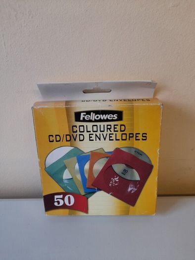 Fellowes Coloured CD DVD Envelopes New 50 pack