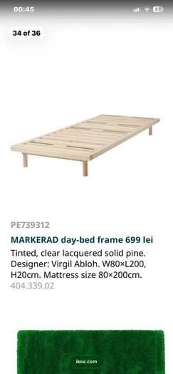 Double/single bed day bed frame markerad virgil abloh ikea painted black