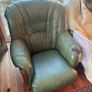 Forest Green Leather Sofa Image 3
