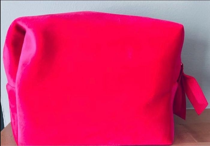 New Clarins Red Velvet Make Up and Toiletry Bag