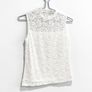 Pre Owned White Floral Lace High-Neck Shell Top Image 2