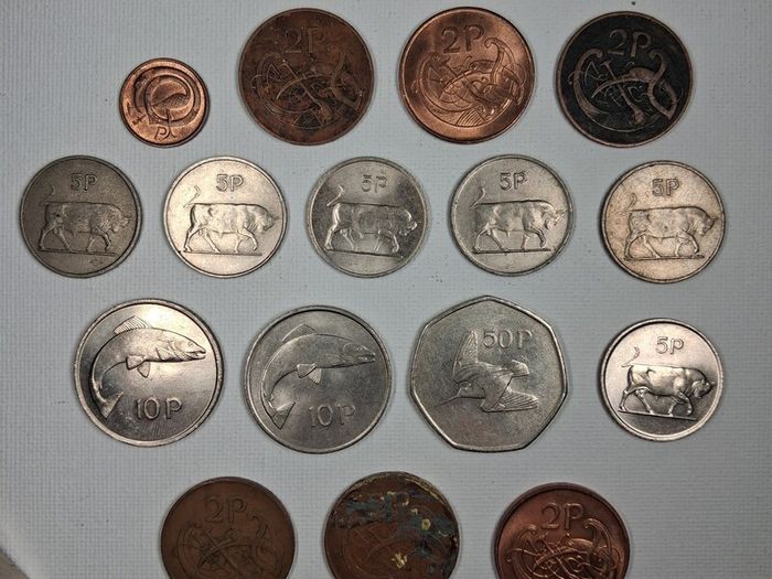 Collection of 1970s irish coins