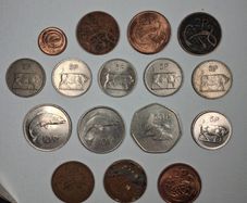 Collection of 1970s irish coins