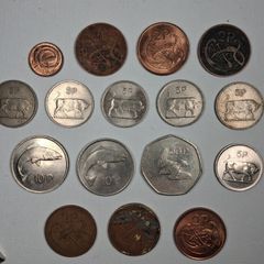 Collection of 1970s irish coins