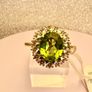 Peridot, Natural Chrome Diopside & White Zircon Ring Image 8
