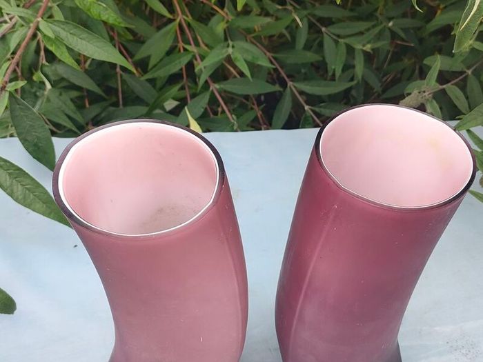Pair of vintage Amethyst designer vases