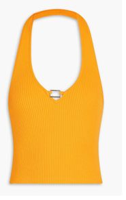 Sandro halter neck ribbed knit Top