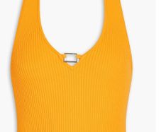 Sandro halter neck ribbed knit Top