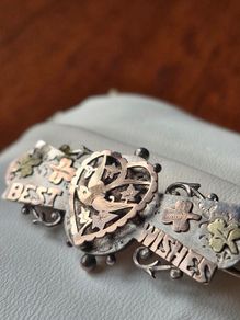 bird themed victorian sweetheart brooch best wishes.