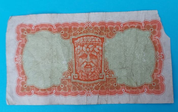 Irish 1968 Lavery ten shilling banknote in used condition